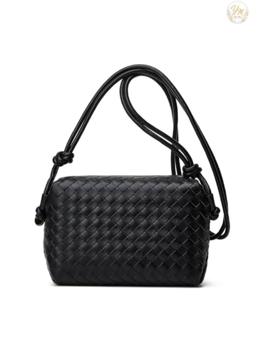 Vegan Leather Woven Crossbody Handbag for Women